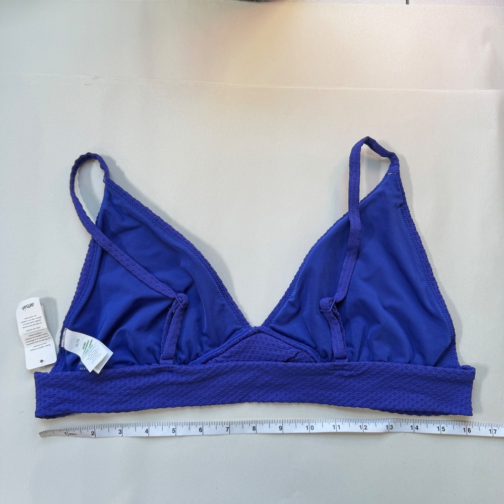 Aerie Real Good Blue Textured Wrap Triangle Bikini Top XXL‎ New With Tags - Picture 3 of 7
